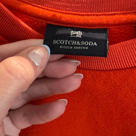 Scotch and Soda boys cotton crewneck orange sweatshirt size 12 - Picture 3 of 5